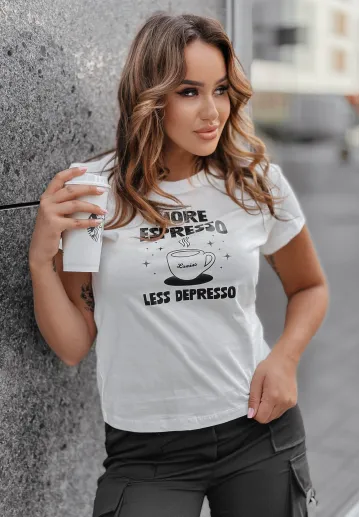 Biały t-shirt z nadrukiem Espresso 4