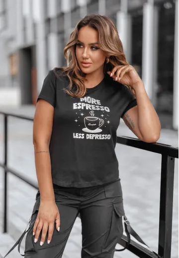 Czarny t-shirt z nadrukiem Espresso 2