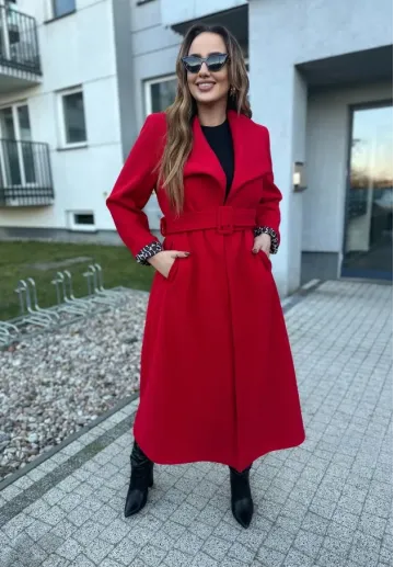 Długi płaszcz Alison czerwony 1