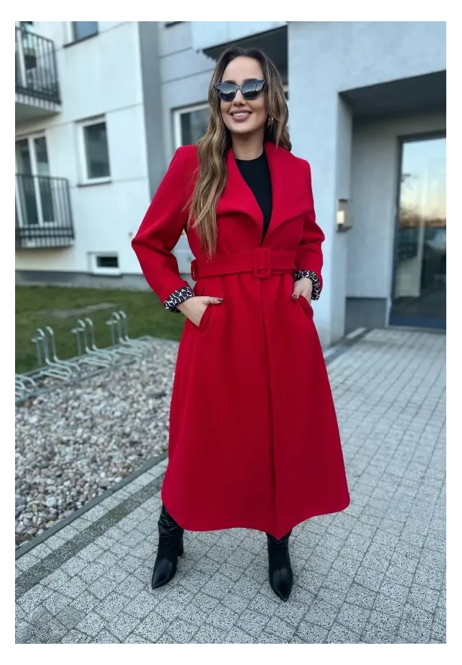 Długi płaszcz Alison czerwony 1