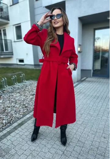 Długi płaszcz Alison czerwony 5