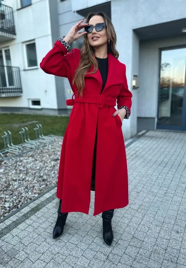 Długi płaszcz Alison czerwony 5