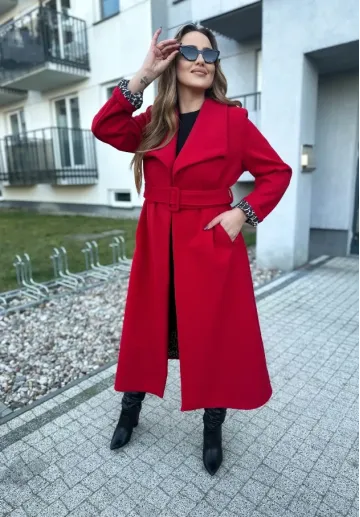 Długi płaszcz Alison czerwony 6