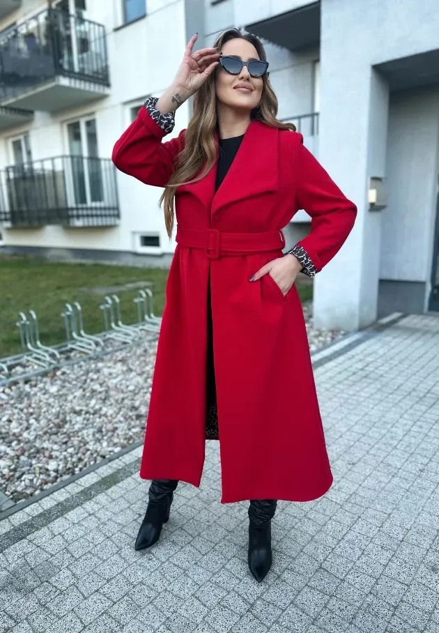 Długi płaszcz Alison czerwony 6