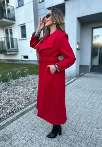 Długi płaszcz Alison czerwony 3