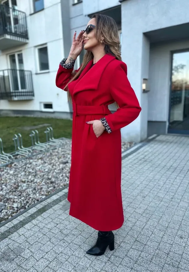 Długi płaszcz Alison czerwony 3