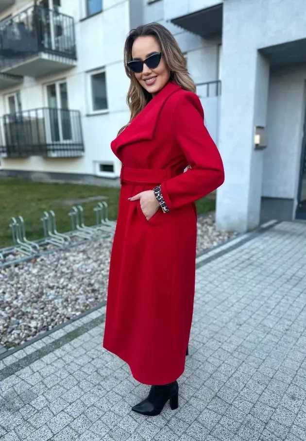 Długi płaszcz Alison czerwony 7