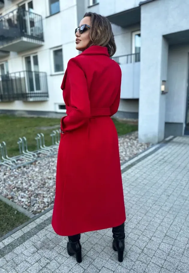 Długi płaszcz Alison czerwony 2
