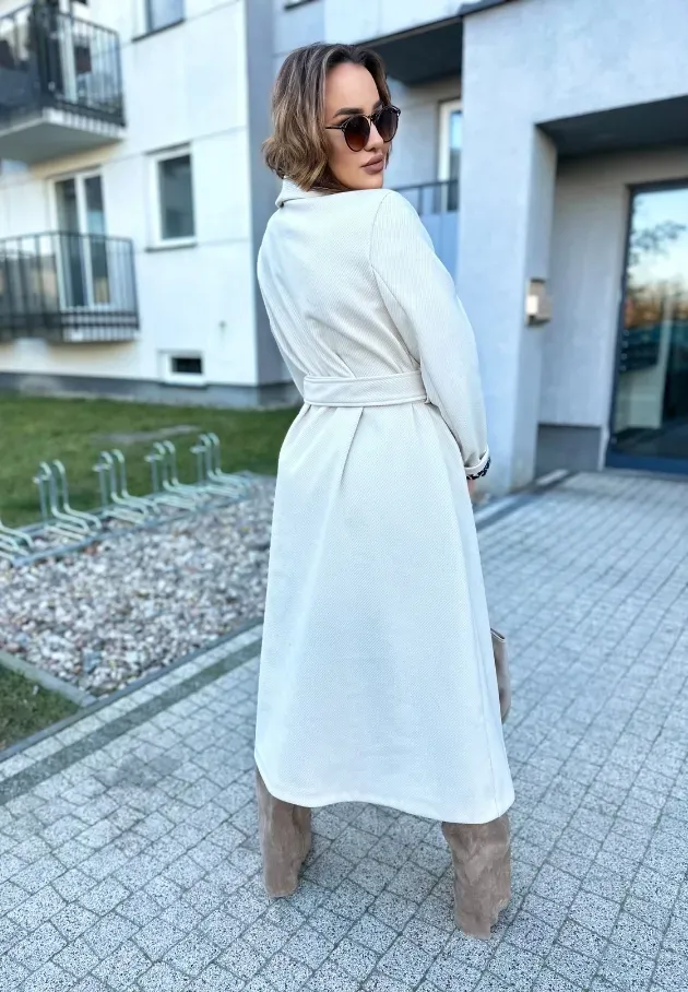 Długi płaszcz Alison ecru 6