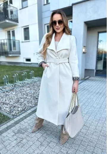 Długi płaszcz Alison ecru 1