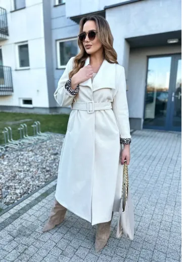 Długi płaszcz Alison ecru 4