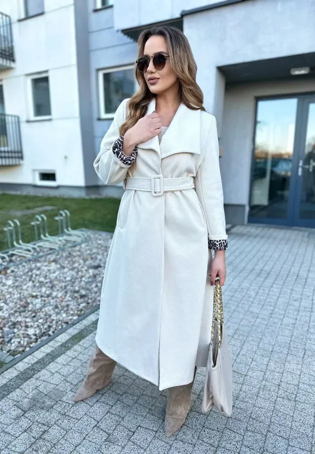 Długi płaszcz Alison ecru 4