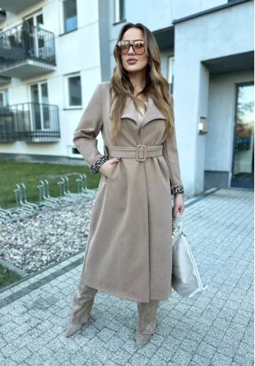 Długi płaszcz Alison beżowy 1