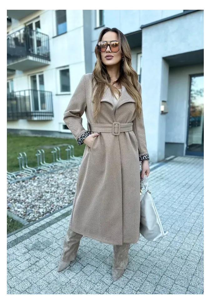Długi płaszcz Alison beżowy 1