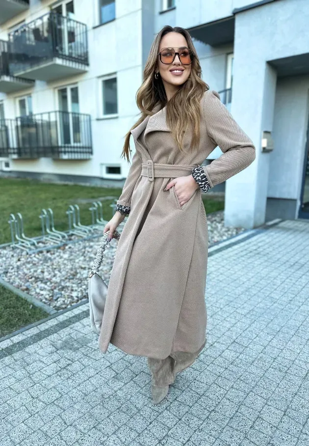 Długi płaszcz Alison beżowy 6