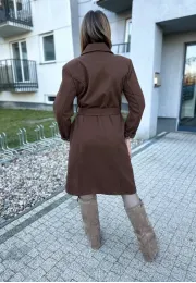 Elegancki dwurzędowy Płaszcz Lorna brązowy 3