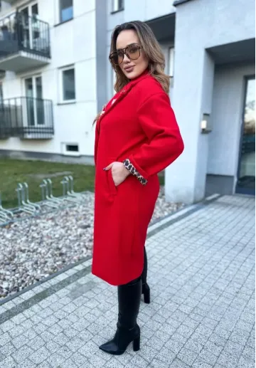 Płaszcz oversize Clementina czerwony 3
