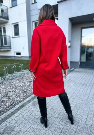 Płaszcz oversize Clementina czerwony 4