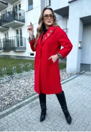Płaszcz oversize Clementina czerwony 2