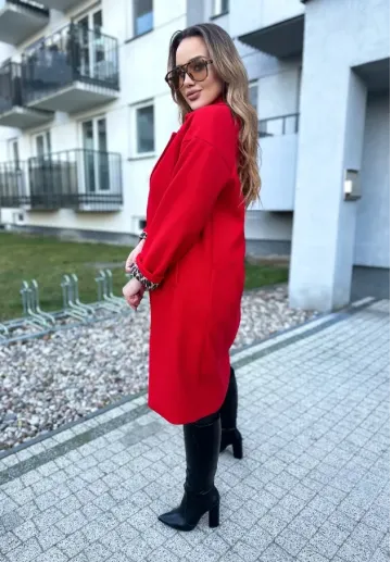 Płaszcz oversize Clementina czerwony 6