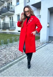 Płaszcz oversize Clementina czerwony 1