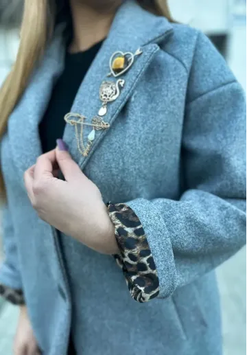 Płaszcz oversize Clementina szary 4