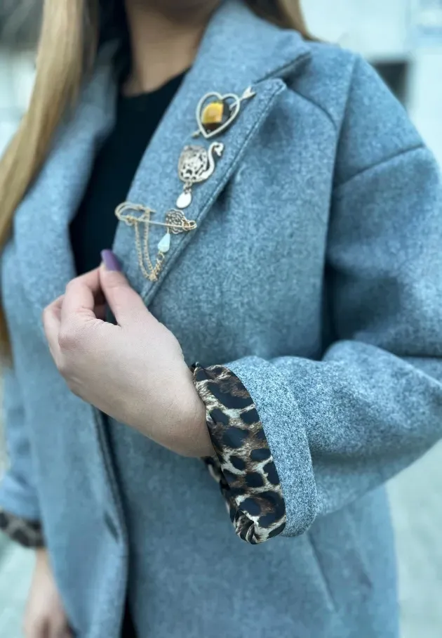 Płaszcz oversize Clementina szary 4