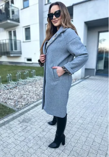 Płaszcz oversize Clementina szary 2