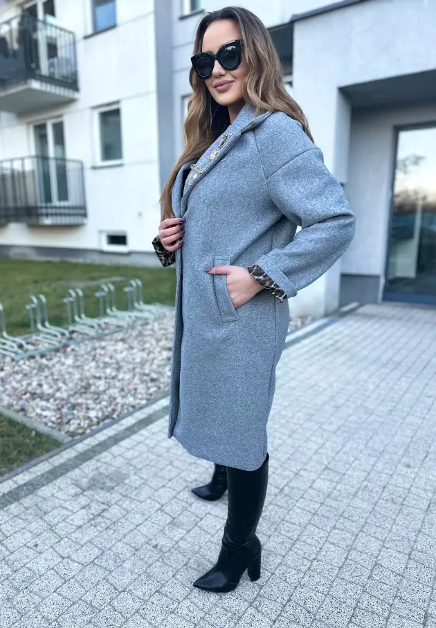 Płaszcz oversize Clementina szary 2