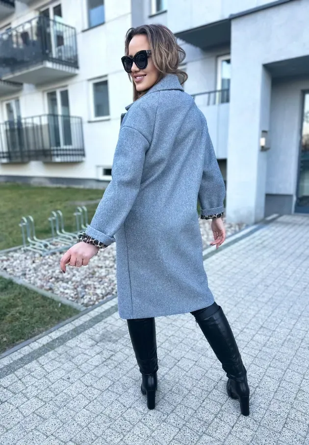 Płaszcz oversize Clementina szary 3