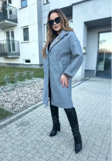 Płaszcz oversize Clementina szary 6