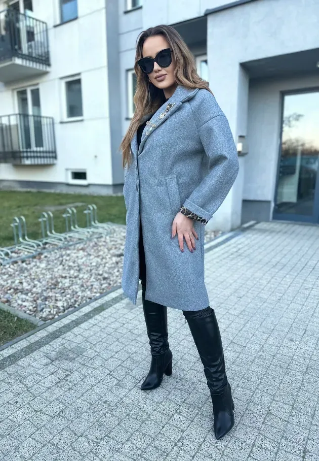 Płaszcz oversize Clementina szary 6
