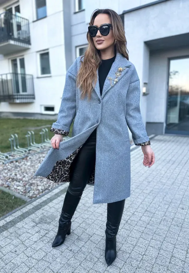 Płaszcz oversize Clementina szary 5
