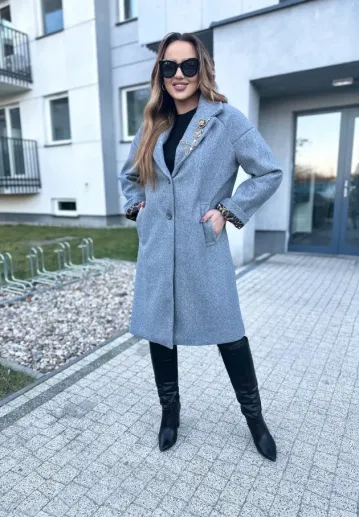 Płaszcz oversize Clementina szary 1