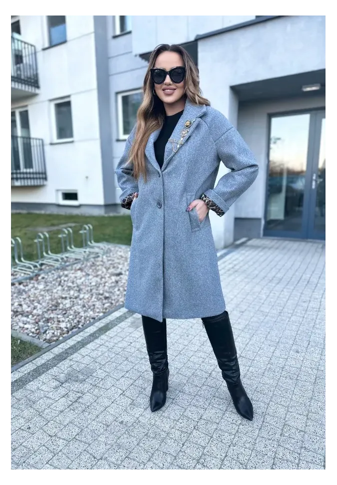 Płaszcz oversize Clementina szary 1