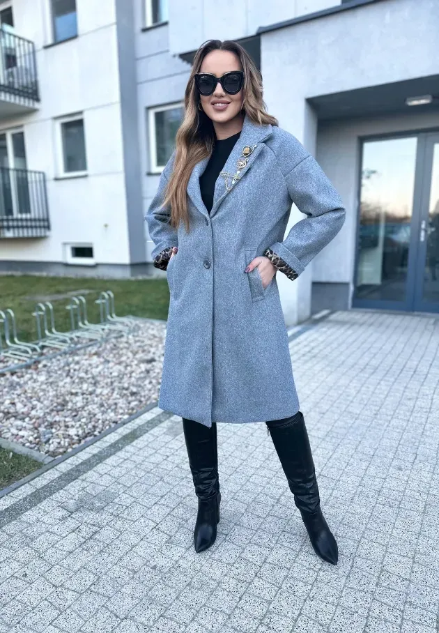 Płaszcz oversize Clementina szary 1
