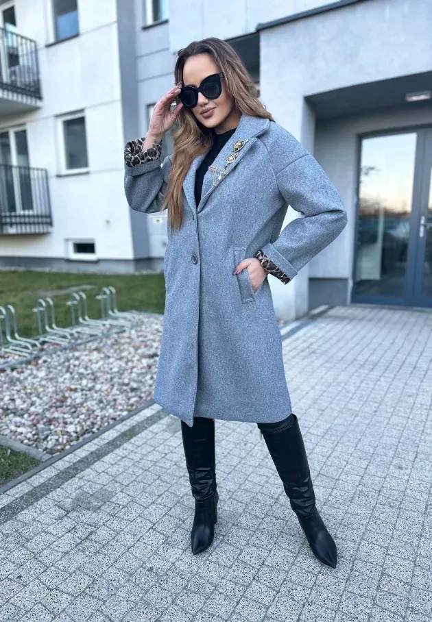 Płaszcz oversize Clementina szary 7