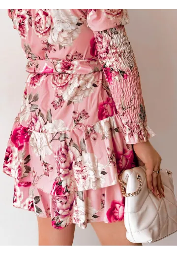 Sukienka mini Meadow pudrowo różowa 3