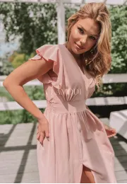 Sukienka maxi z rozcięciem Alice pudrowo różowa 2