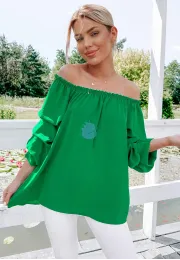 Bluzka z falbankami Melanie zielona