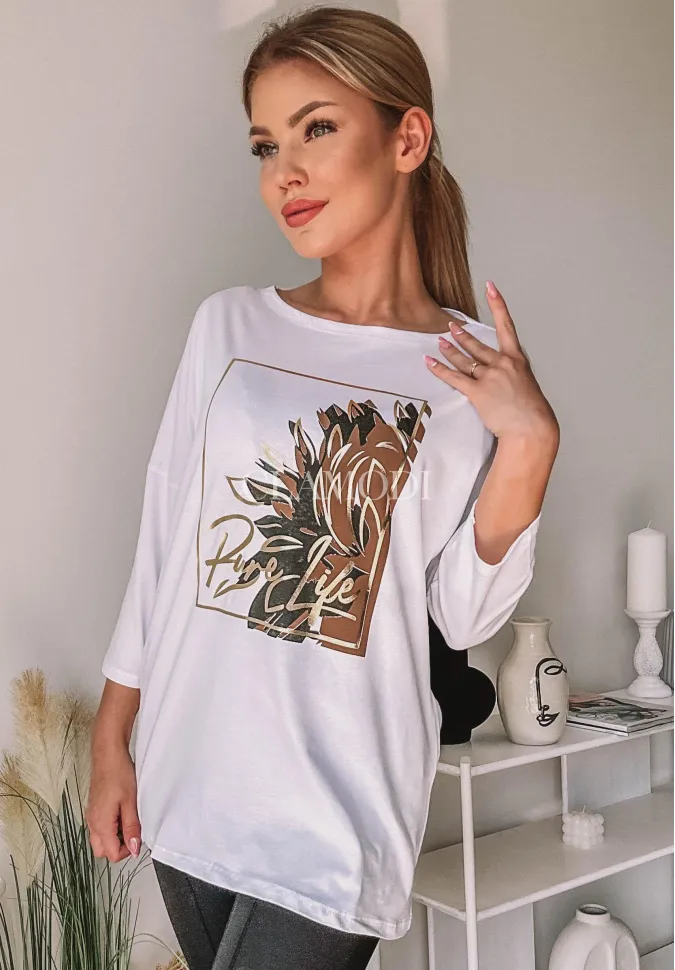 Bluzka oversize Pure Life biała 1 Bluzka oversize Pure Life biała 1
