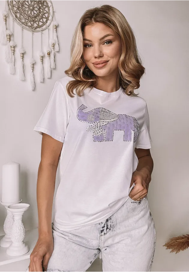 T-shirt Elephant biały 1