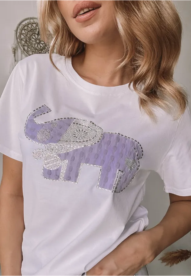 T-shirt Elephant biały 4