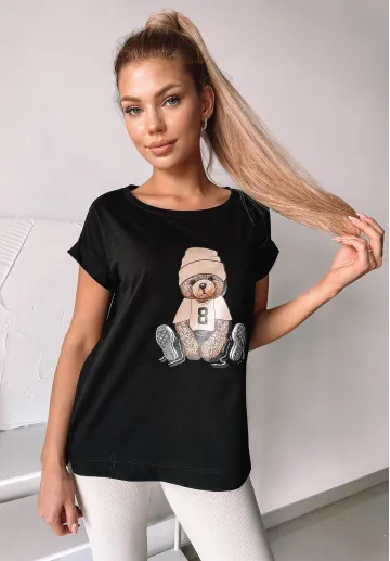 T-shirt Teddy czarny 3