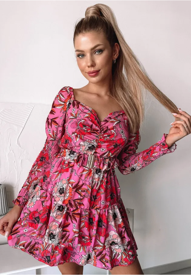 Sukienka-kombinezon Romanello różowy 1