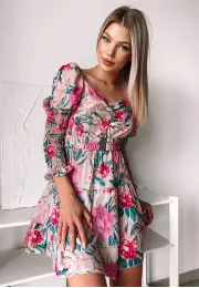 Sukienka mini Meadow pudrowo różowa 3