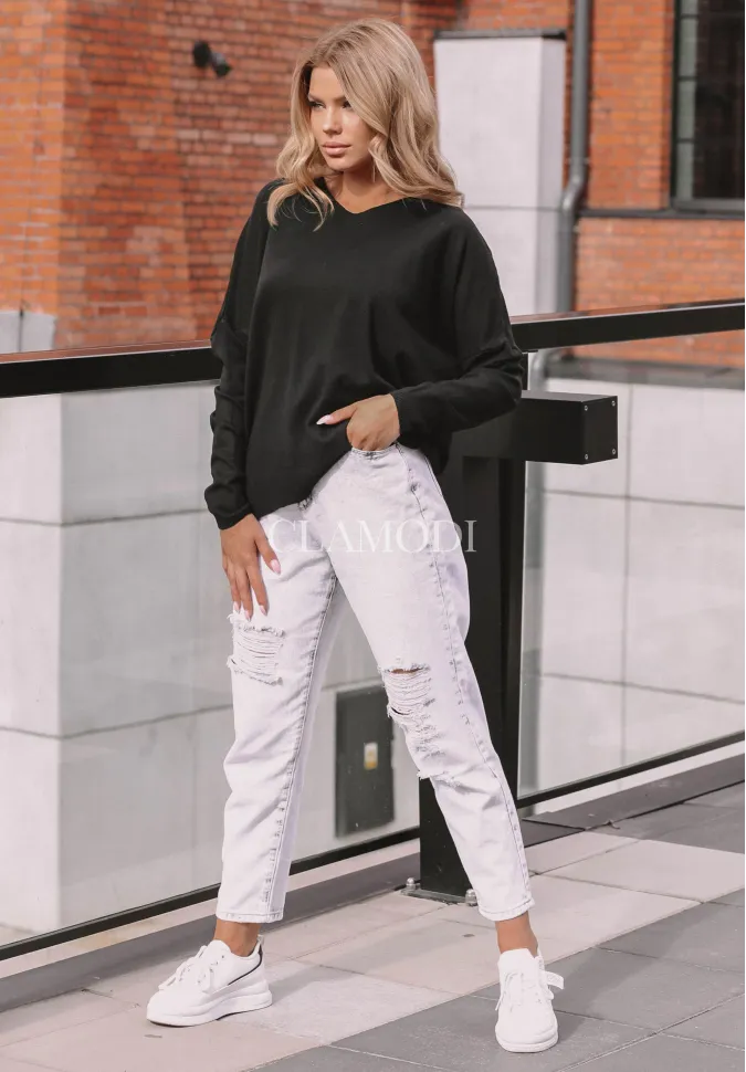 Lekki sweter oversize Jovie czarny 1